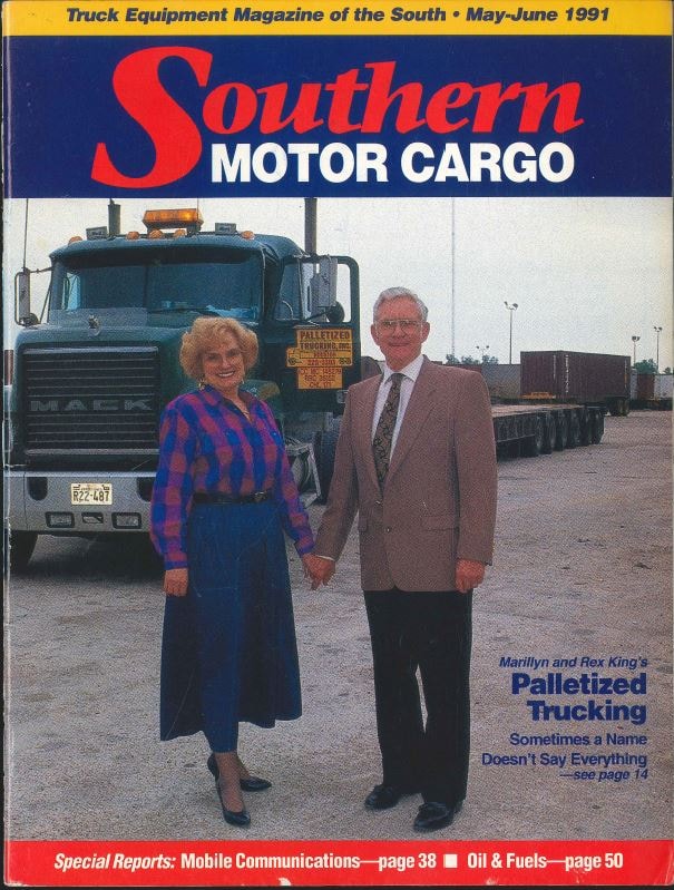 Southern Motor Cargo magazine cover featuring Rex and Marillyn King, 1991